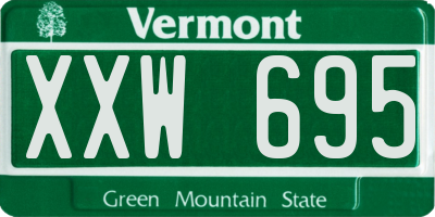 VT license plate XXW695