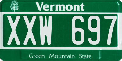 VT license plate XXW697