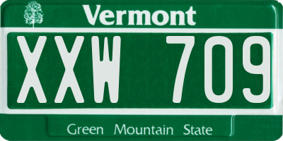 VT license plate XXW709