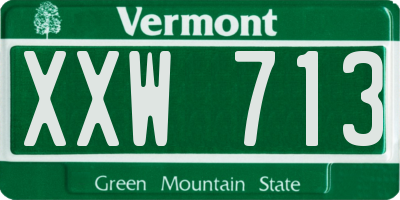 VT license plate XXW713