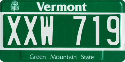 VT license plate XXW719