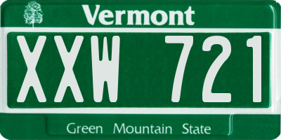 VT license plate XXW721