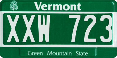 VT license plate XXW723