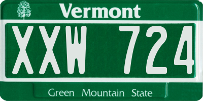 VT license plate XXW724