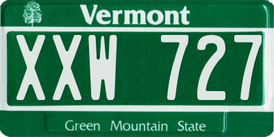 VT license plate XXW727