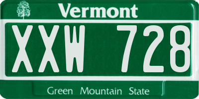 VT license plate XXW728