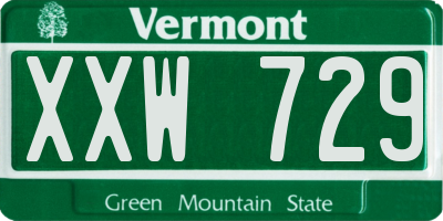 VT license plate XXW729