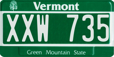 VT license plate XXW735