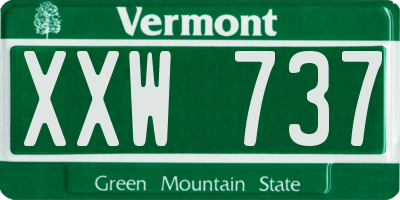 VT license plate XXW737