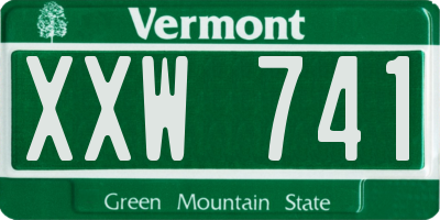 VT license plate XXW741