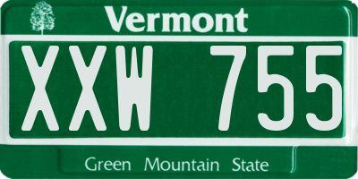 VT license plate XXW755