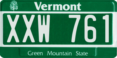 VT license plate XXW761