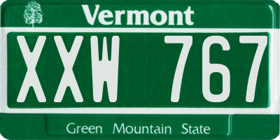 VT license plate XXW767