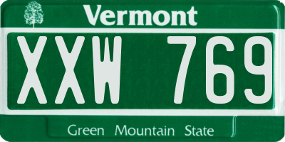 VT license plate XXW769