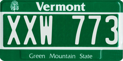 VT license plate XXW773