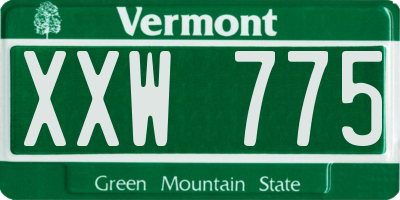 VT license plate XXW775