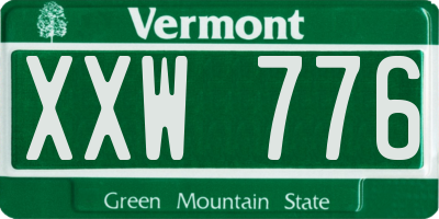 VT license plate XXW776