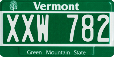 VT license plate XXW782