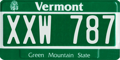 VT license plate XXW787
