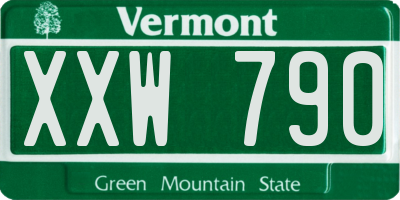VT license plate XXW790