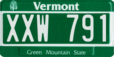 VT license plate XXW791