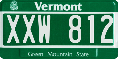 VT license plate XXW812