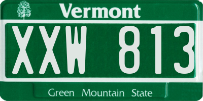 VT license plate XXW813