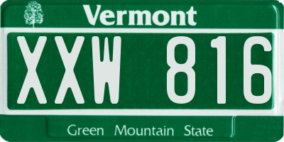 VT license plate XXW816