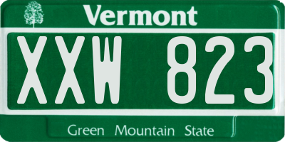 VT license plate XXW823