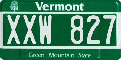 VT license plate XXW827