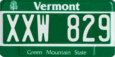 VT license plate XXW829