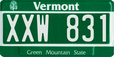 VT license plate XXW831