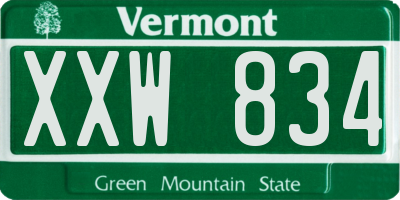 VT license plate XXW834