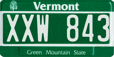 VT license plate XXW843