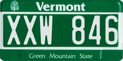 VT license plate XXW846