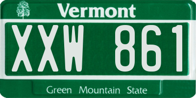 VT license plate XXW861