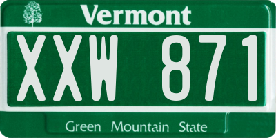 VT license plate XXW871
