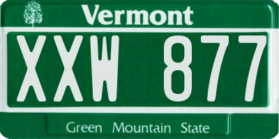 VT license plate XXW877