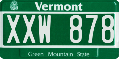 VT license plate XXW878