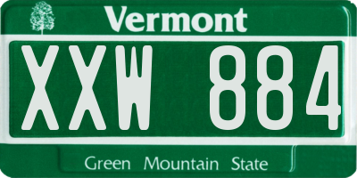 VT license plate XXW884