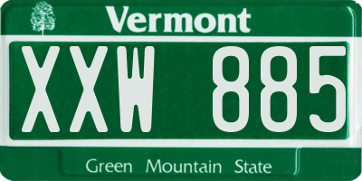 VT license plate XXW885