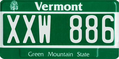VT license plate XXW886