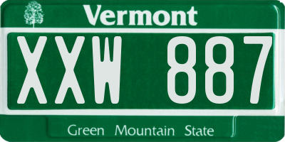 VT license plate XXW887