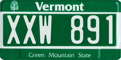 VT license plate XXW891