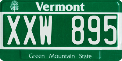VT license plate XXW895