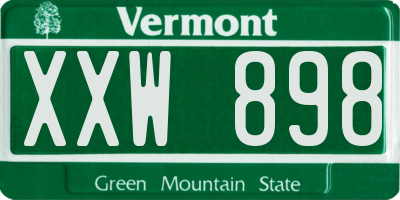 VT license plate XXW898
