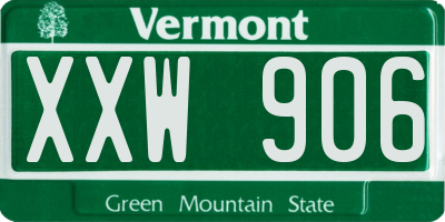 VT license plate XXW906