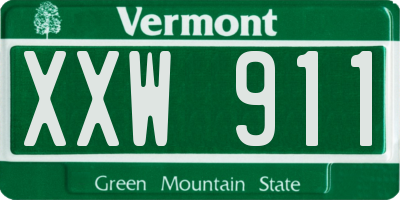 VT license plate XXW911