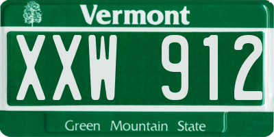 VT license plate XXW912