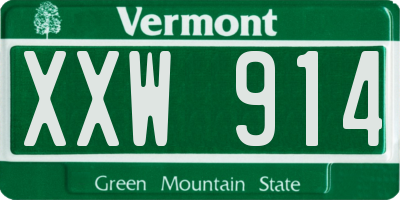 VT license plate XXW914